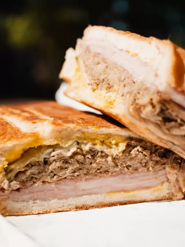 A thin pressed cuban sandwich.