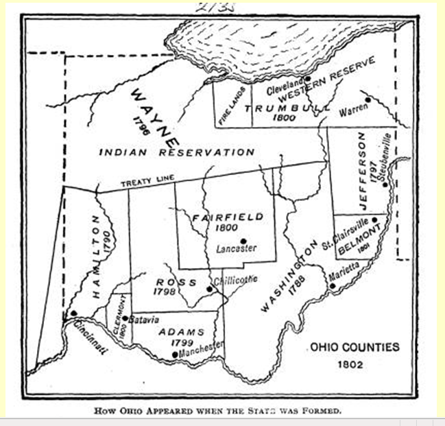 Map of Ohio in 1802
